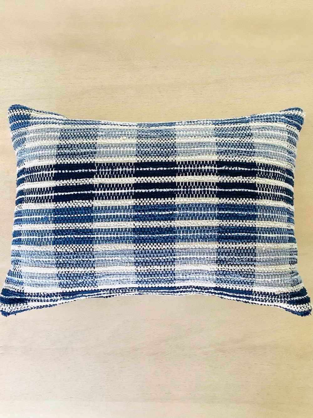 Threshold Woven Plaid Lumbar Throw Pillow - Blue